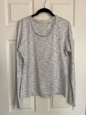 Lululemon Long Sleeve Space-Dye Knit Top - Light Gray
